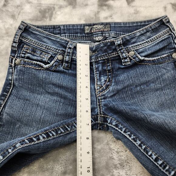 Silver Jeans Womens W25/L33.5* Blue Tuesday 16 1/2" Low Rise Bootcut Stretch - Picture 14 of 16